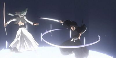 Rukia sentou kaishi! Kooritsuku shiroi ha! posteri