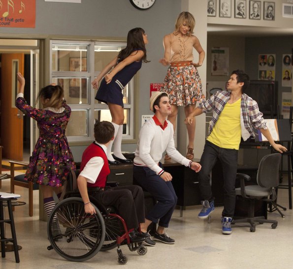 Glee : Fotoğraf Harry Shum Jr., Lea Michele, Dianna Agron, Jenna Ushkowitz, Kevin McHale, Darren Criss