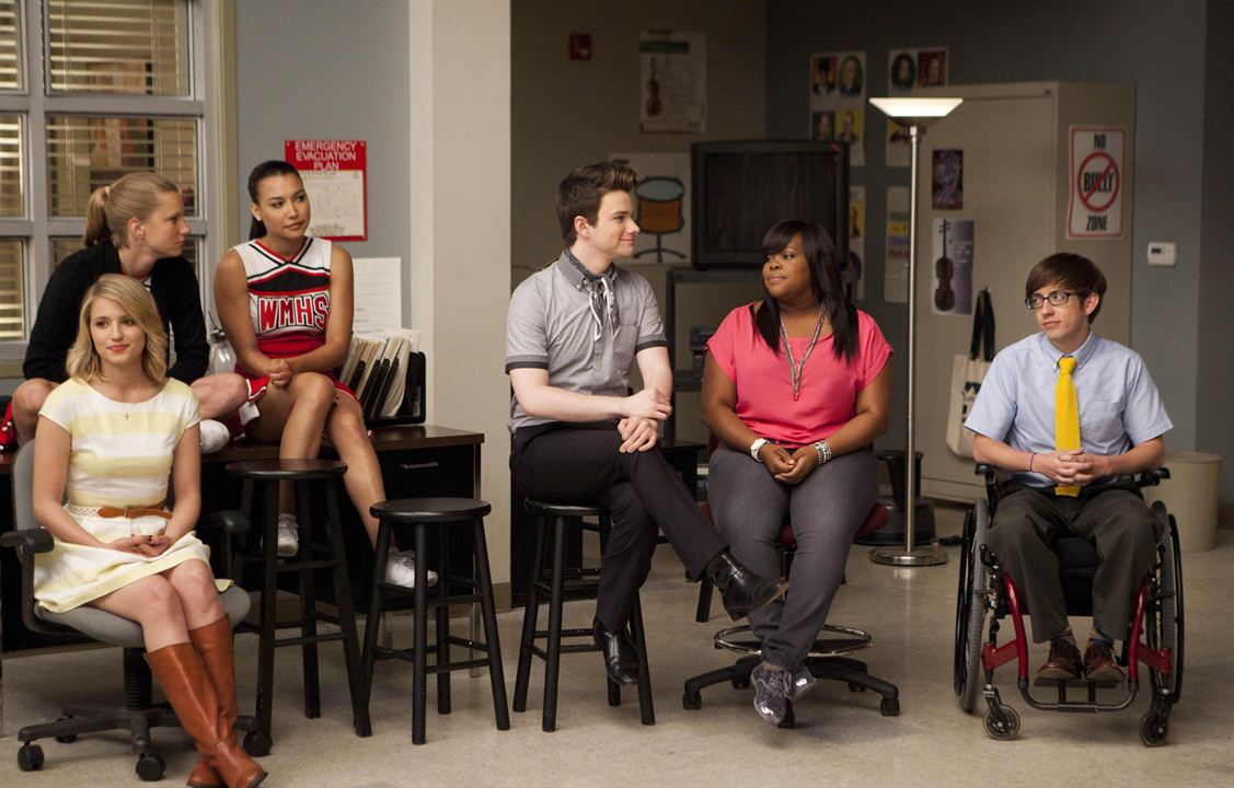 Glee : Fotoğraf Naya Rivera, Dianna Agron, Chris Colfer, Amber Riley, Kevin McHale, Heather Morris