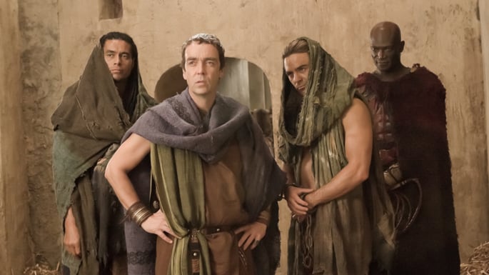 Spartacus: Gods of the Arena : Fotoğraf Antonio Te Maioha, John Hannah, Dustin Clare, Peter Mensah