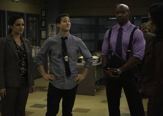 Fotoğraf Melissa Fumero, Andre Braugher, Andy Samberg